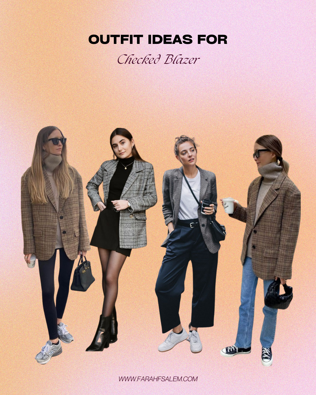 plaid checked blazer fall outfit, fall capsule wardrobe