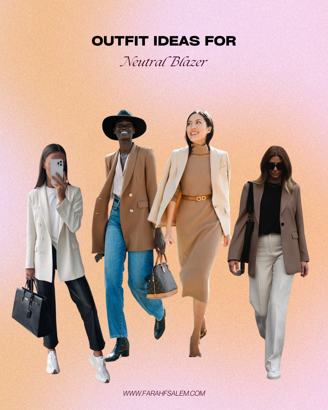 neutral blazer fall outfit , fall capsule wardrobe