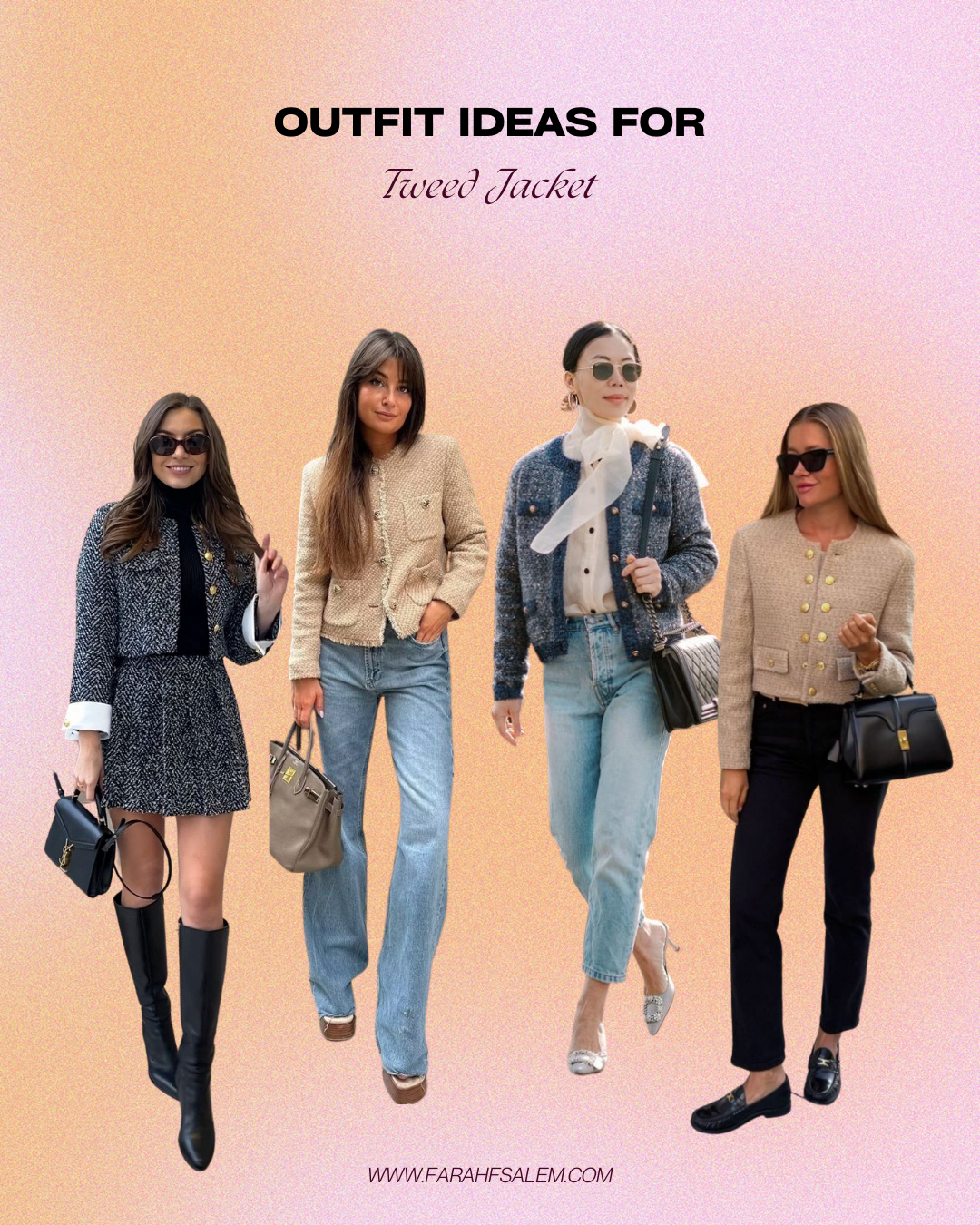 tweed jacket fall outfit women, best fall jackets 