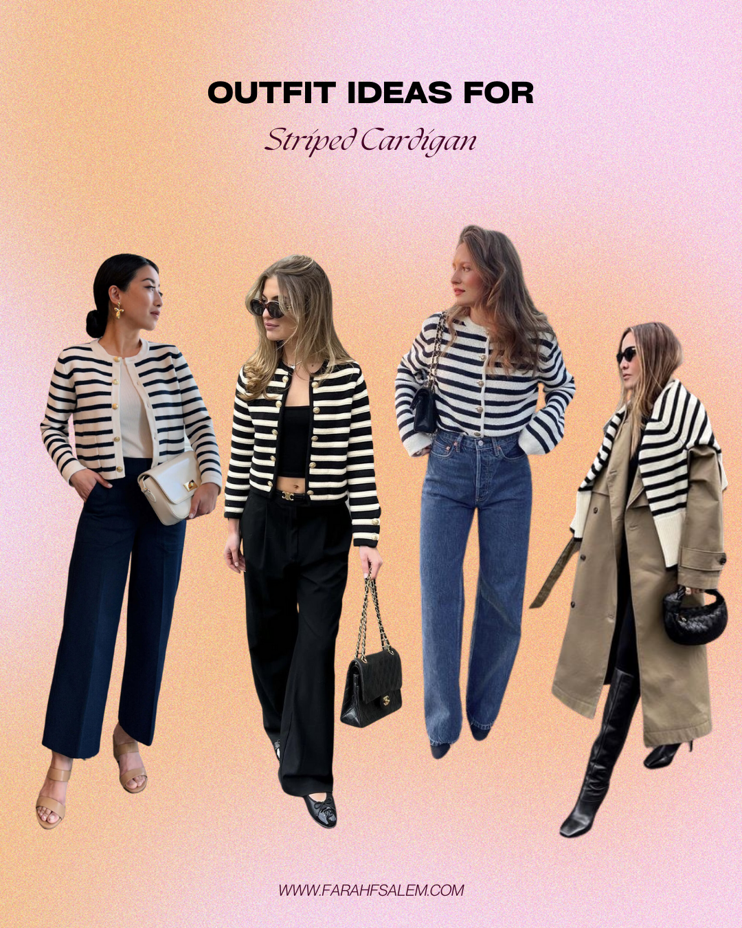 striped cardigan fall outfit ideas, fall capsule wardrobe