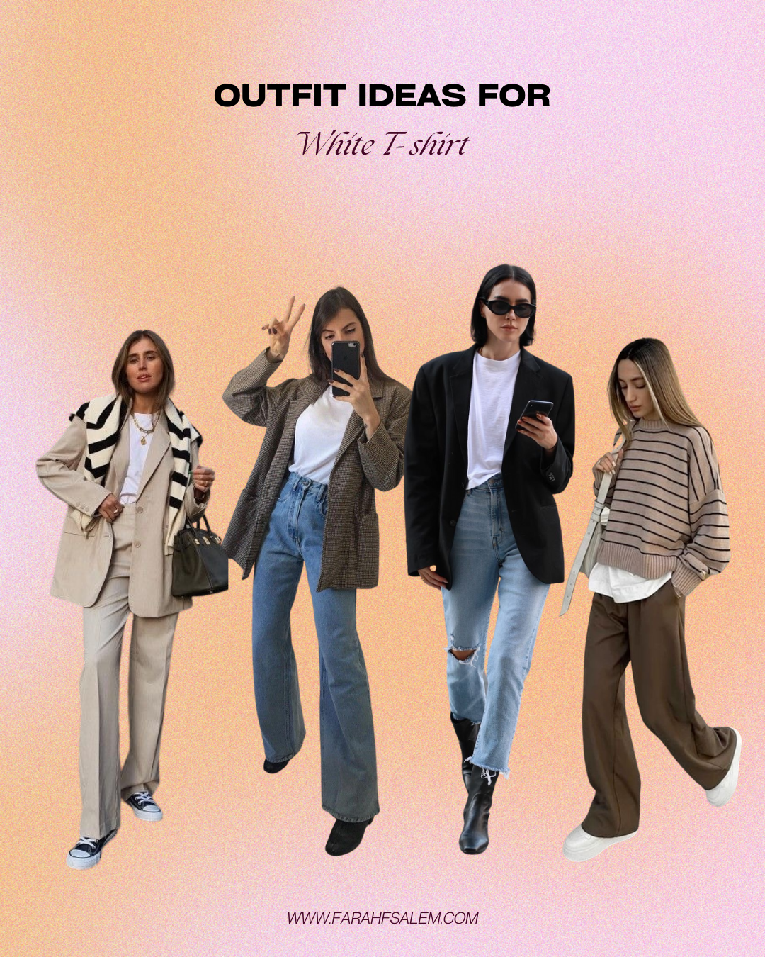 white tshirt under sweater fall outfit ideas, fall capsule wardrobe