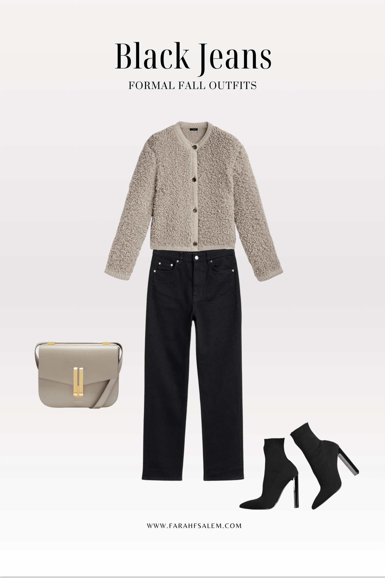 formal black jeans fall outfit 