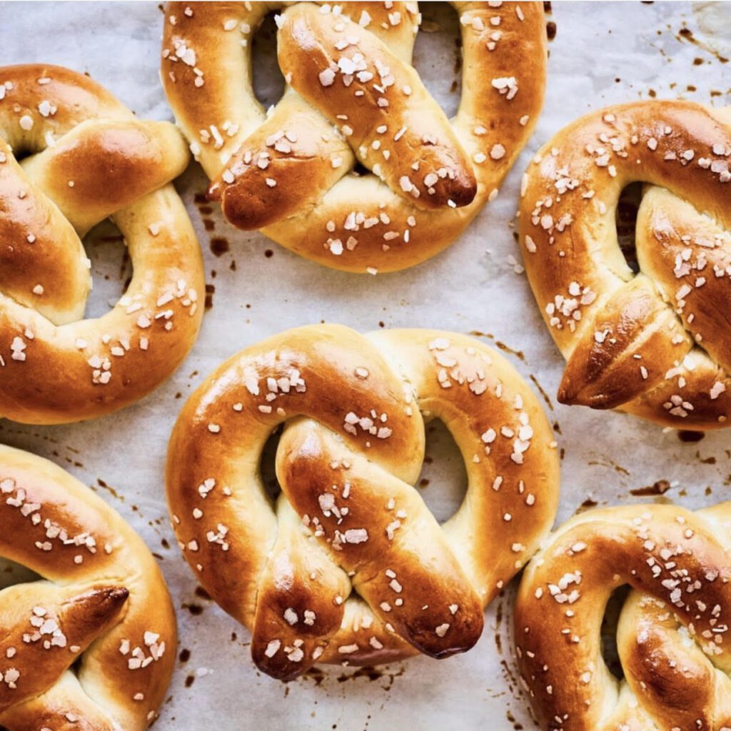 bretzels christmas market food in france