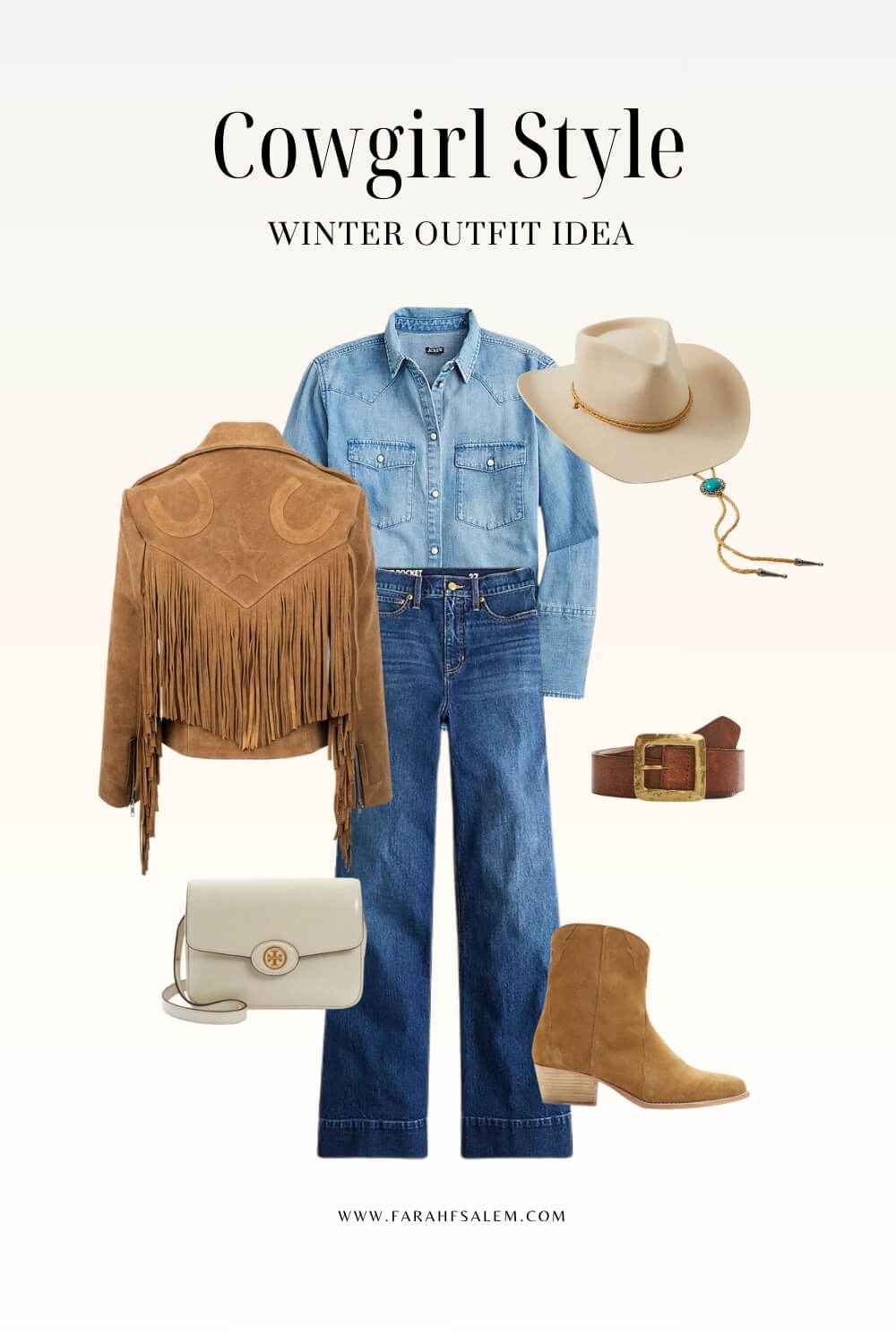 denim on denim, cowboy style, western rodeo outfit, suede jacket camel ,  winter outfit, country concert outfit idea