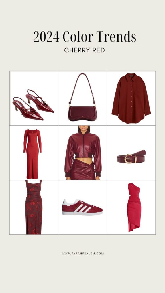 spring summer 2024 color trends  cherry red