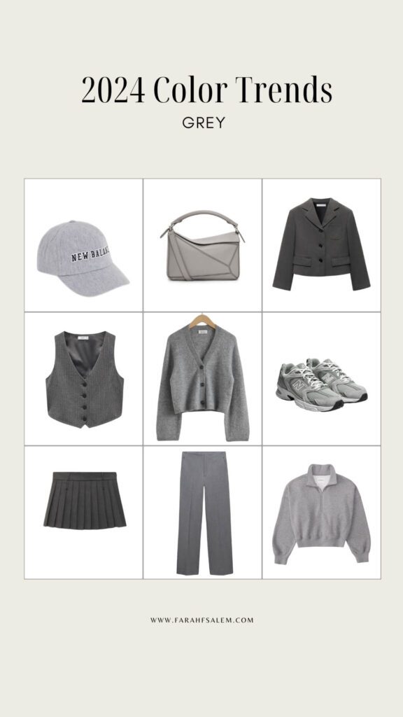 spring summer 2024 color trends  grey fashion