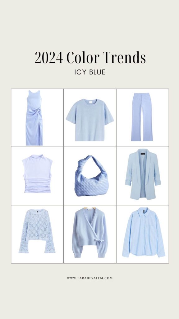 spring summer 2024 color trends  sky blue fashion
