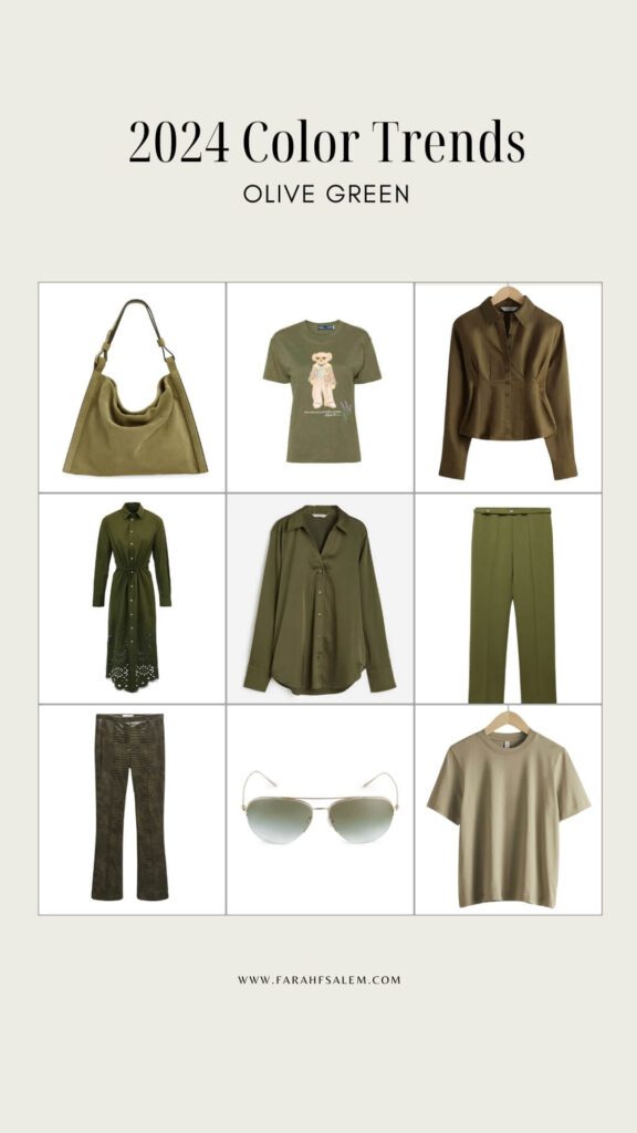 spring summer 2024 color trends  olive green fashion