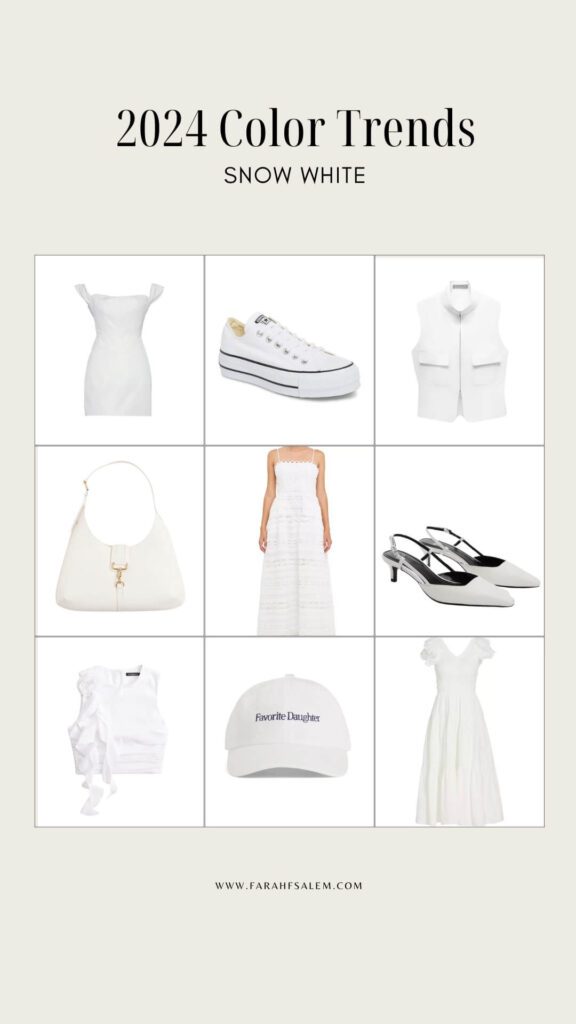 spring summer 2024 color trends  white fashion 