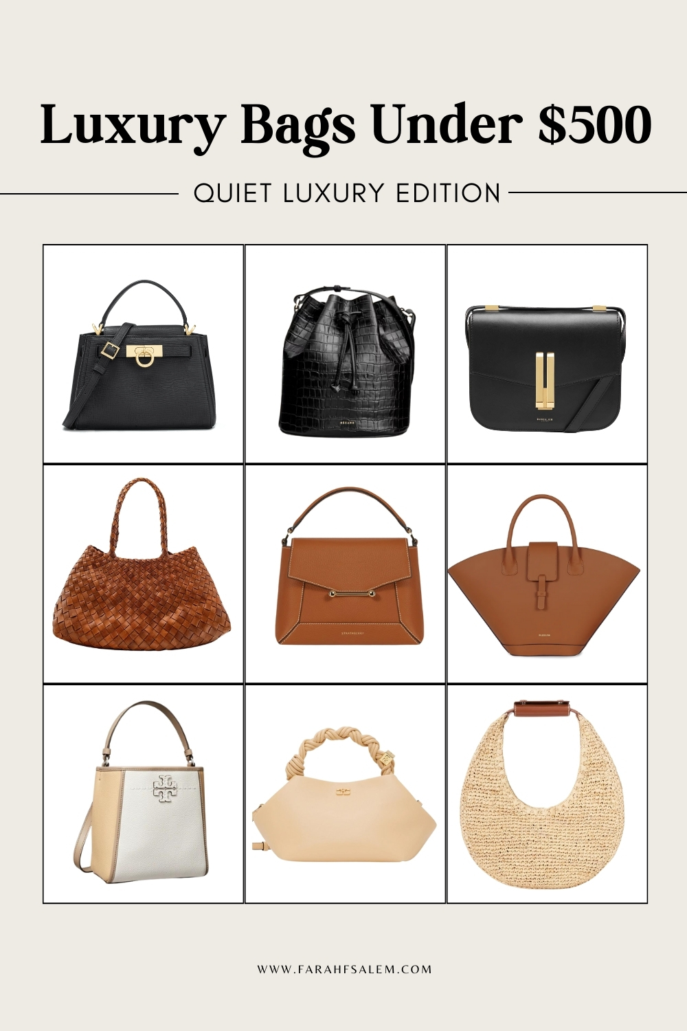 luxury bags under 500