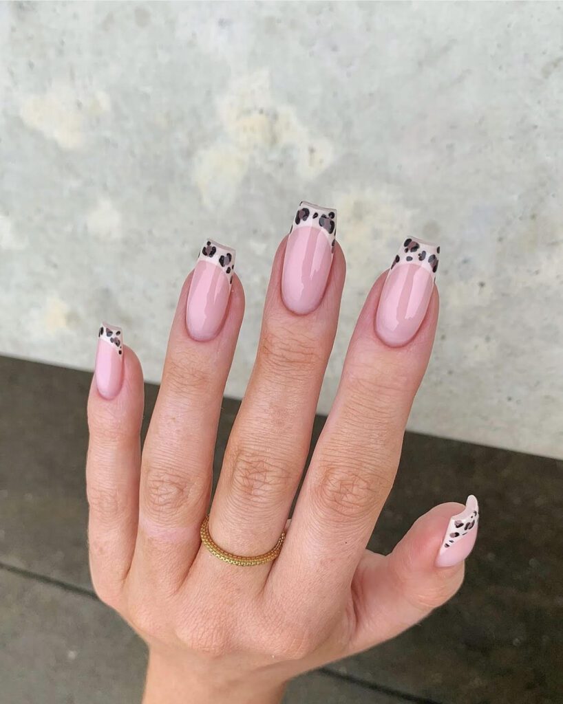 leopard print nails, fall nails