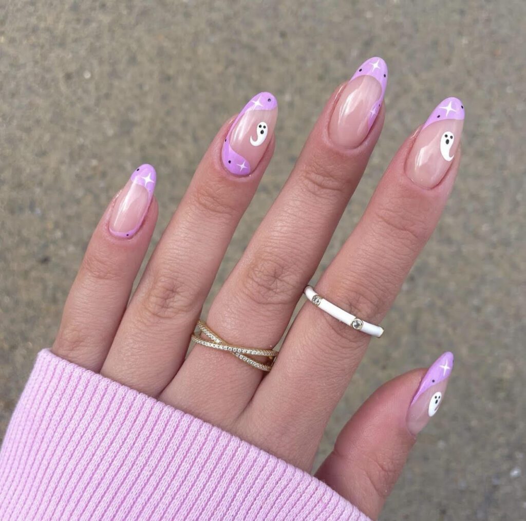 pink nail art 