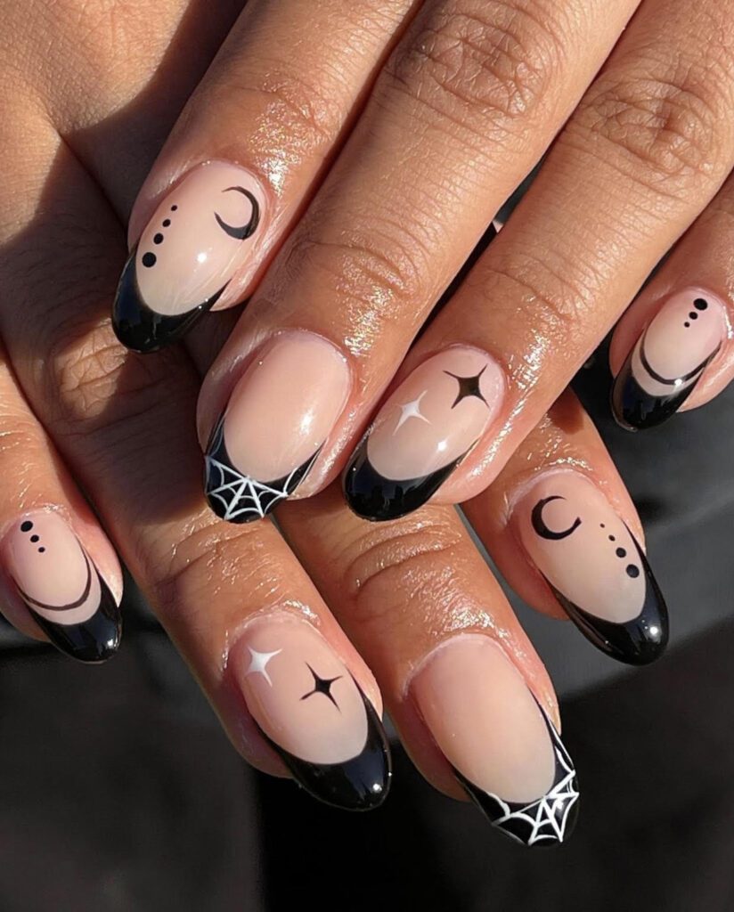 elegant black french tips