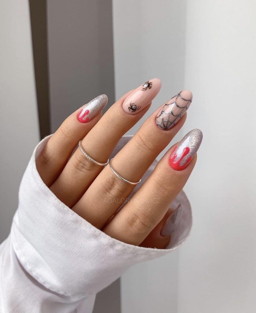 elegant halloween nails