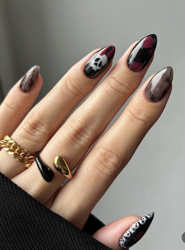 elegant halloween nail designs