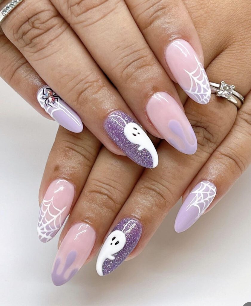 elegant halloween nails