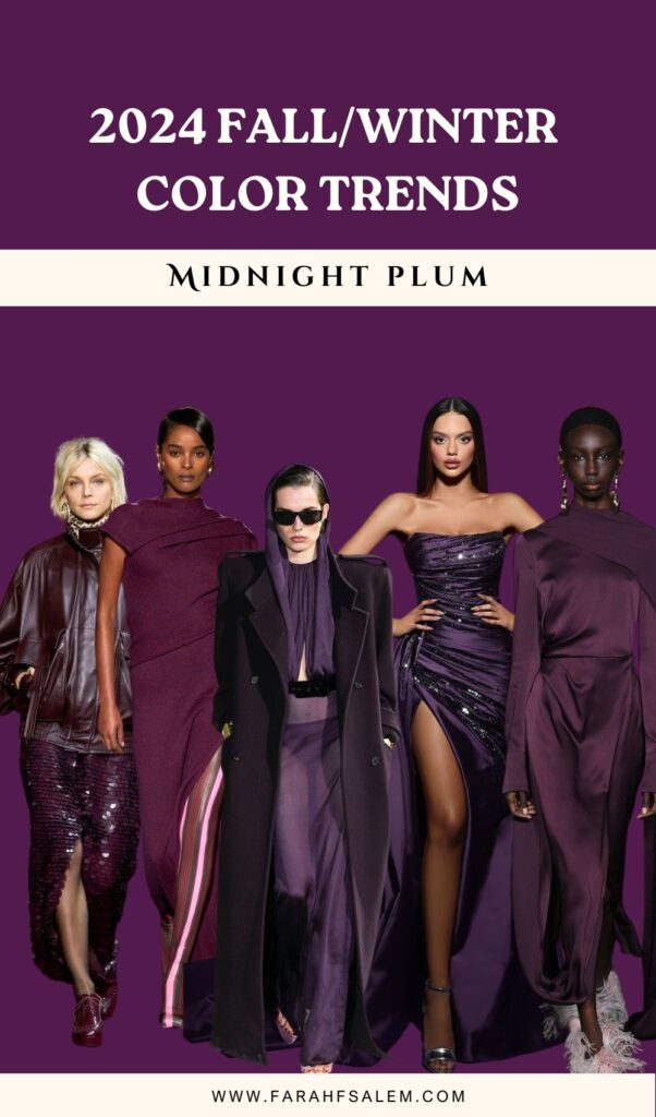 fall winter 2024 2025 color trends, midnight plum