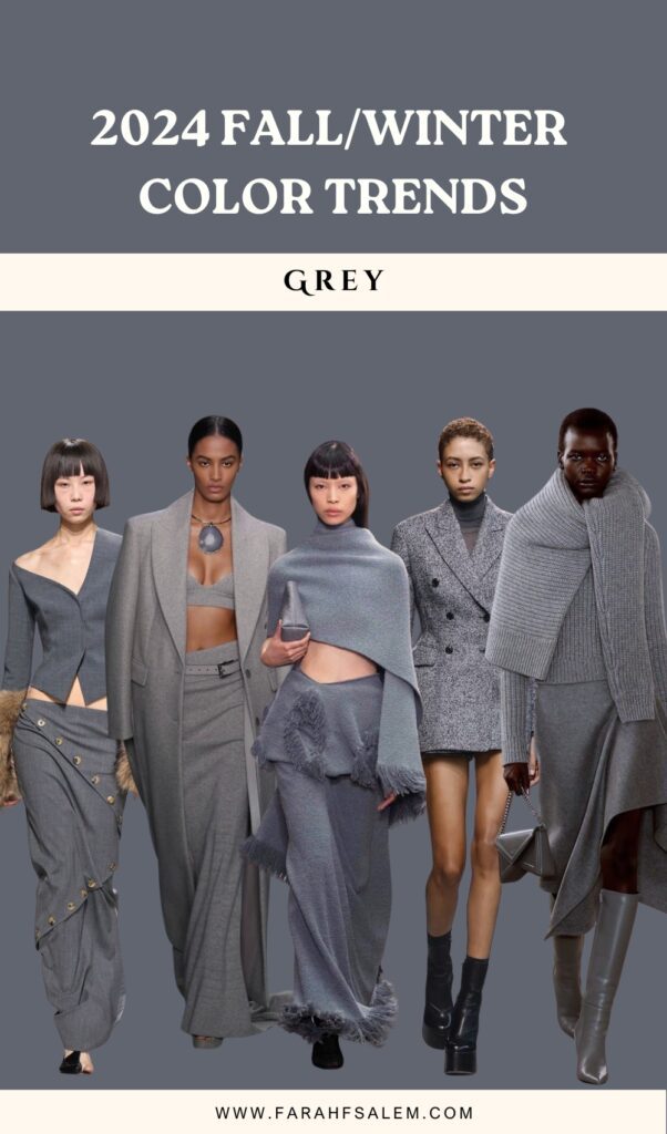 fall winter 2024 color trends, grey 
