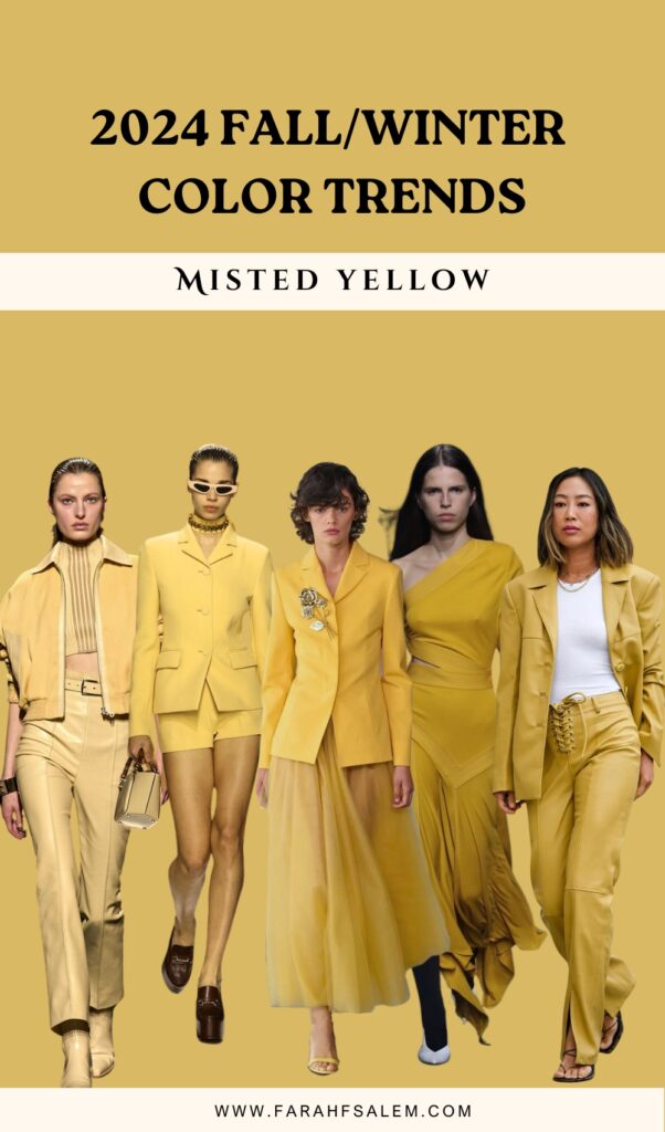 fall winter 2024 2025 color trends, misted yellow