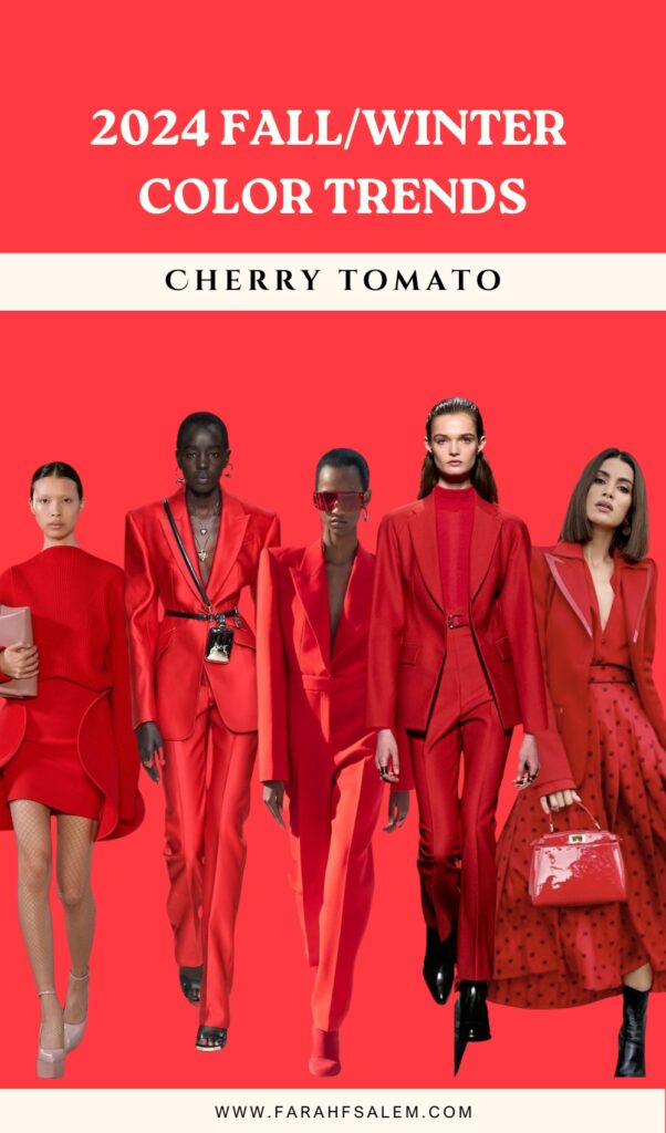 cherry tomato red, fashion color trends 2024