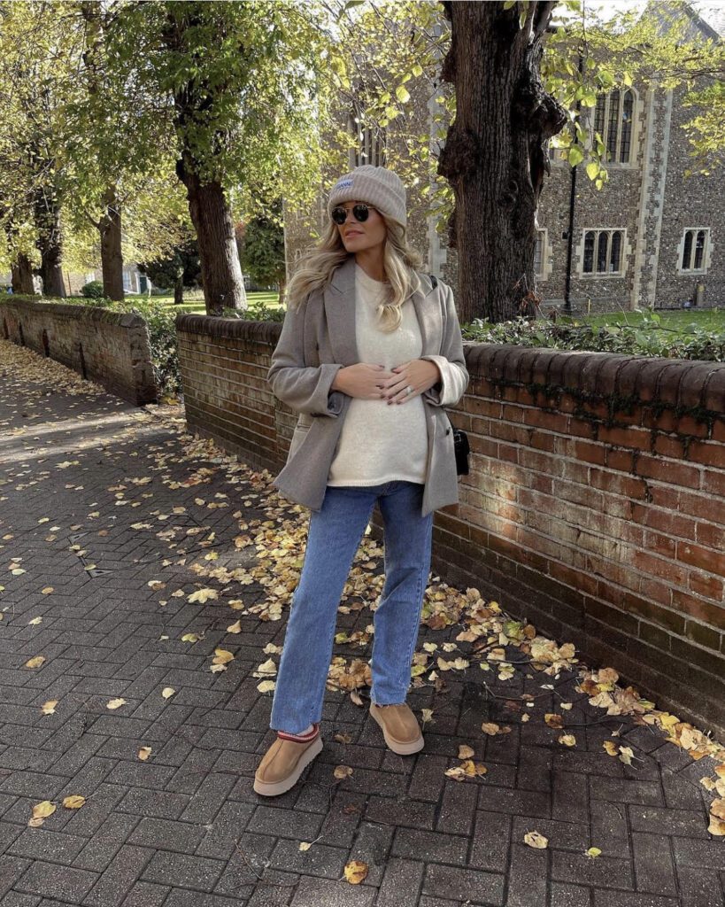 ugg tazz slippers outfit, blazer