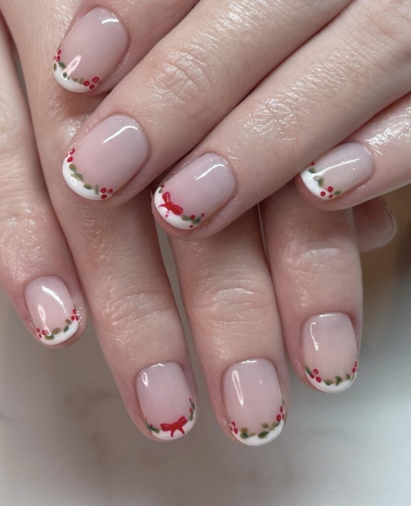 christmas nail designs, short nails