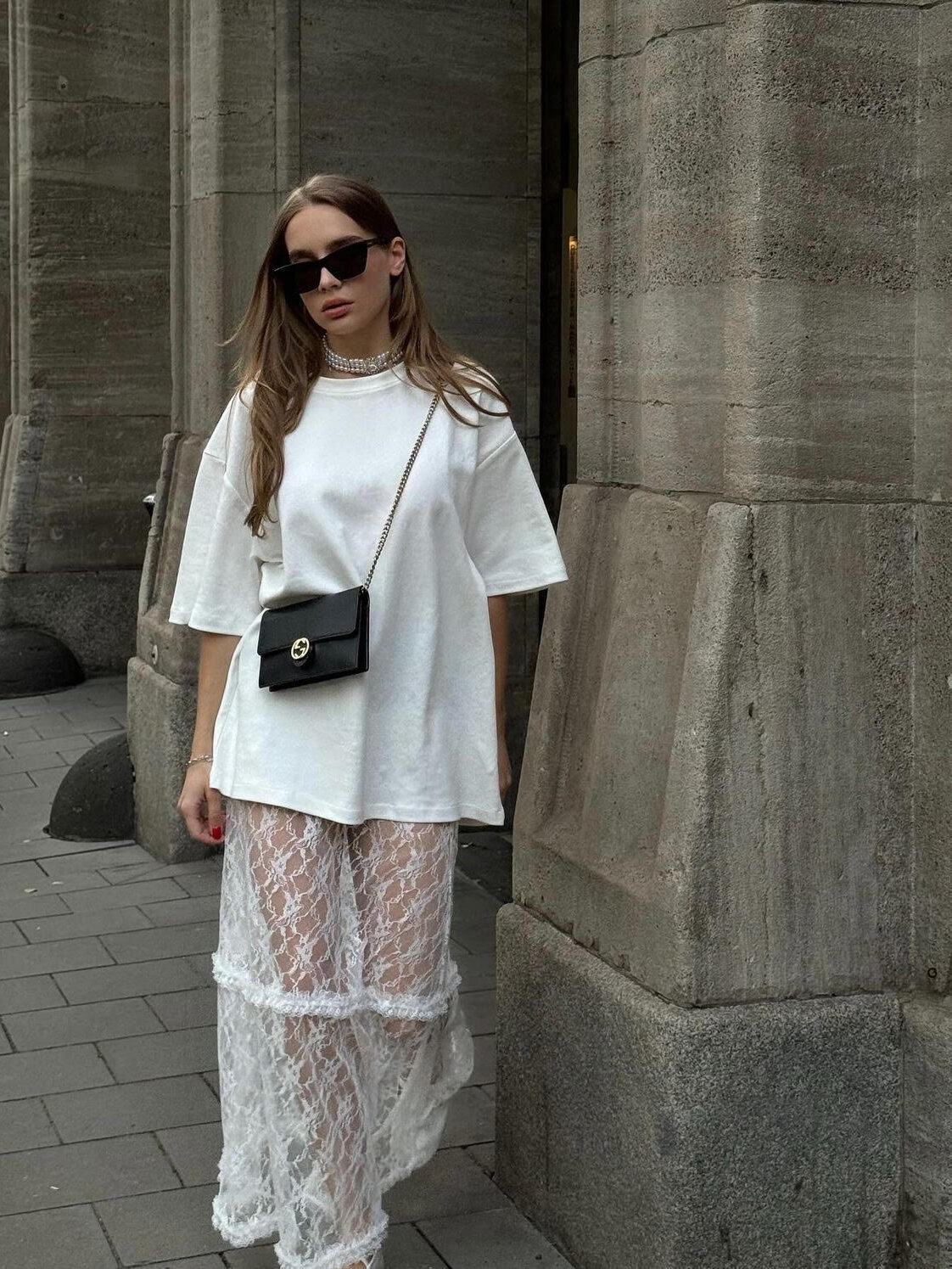 spring 2025 wearable fashion trends, sheer top, sheer fabrics trend, sheer fabrics, lace skirt