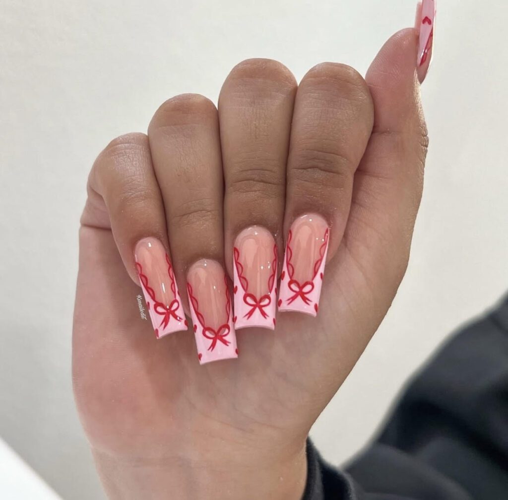 french manicure for valentines day