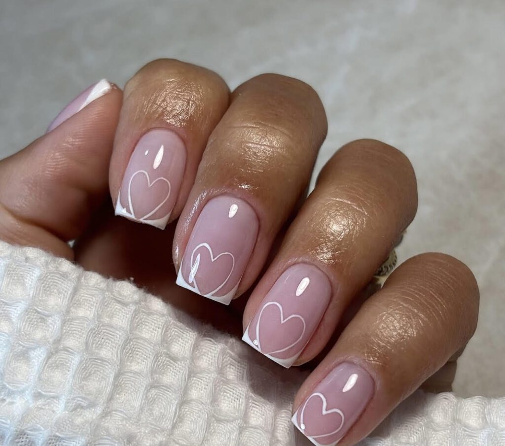 french manicure for valentines day