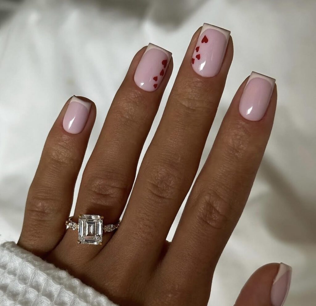 french manicure for Valentine's day