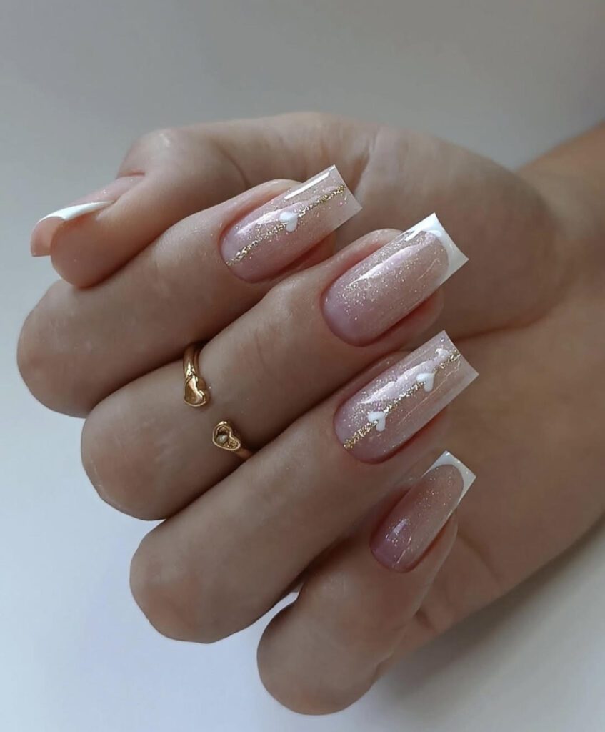 glitter valentine nails