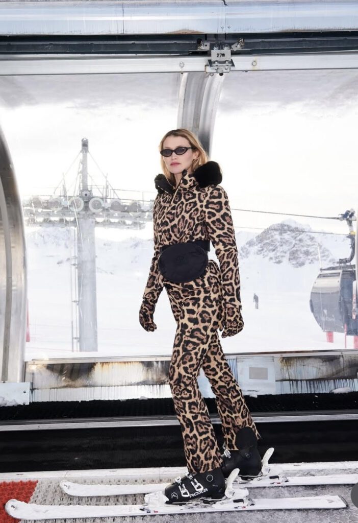 leopard ski outfit