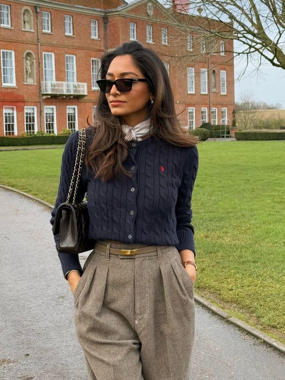 cable knit sweater, old money outfit ideas