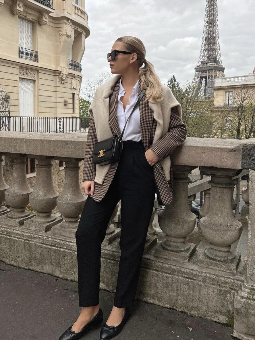 old money outfit formulas, checked blazer