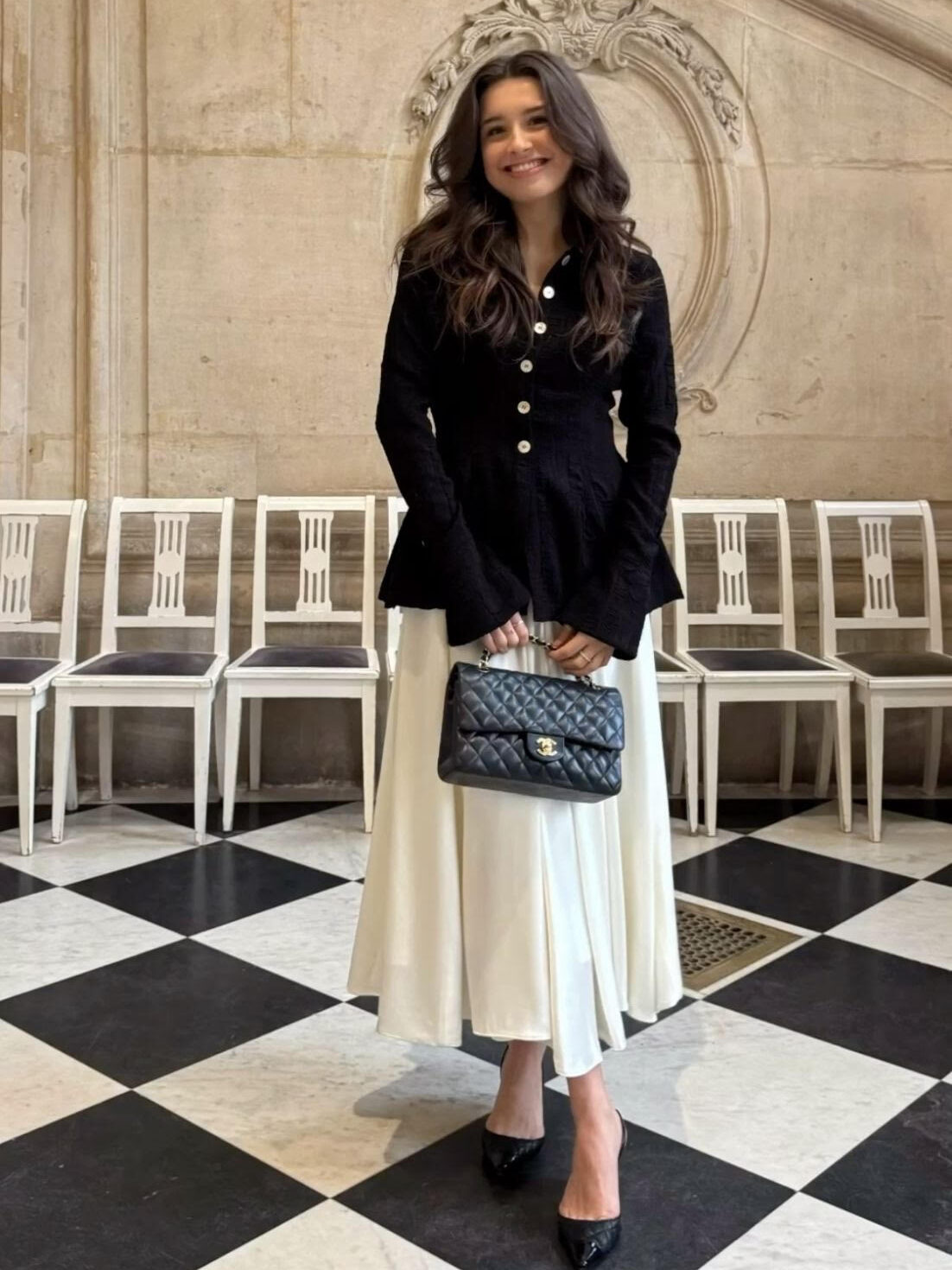 old money outfit ideas, blazer and maxi skirt outfit