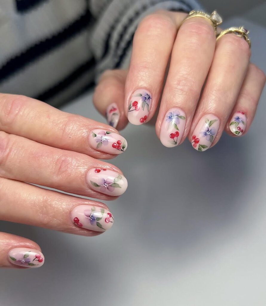 cherry nail designs ideas