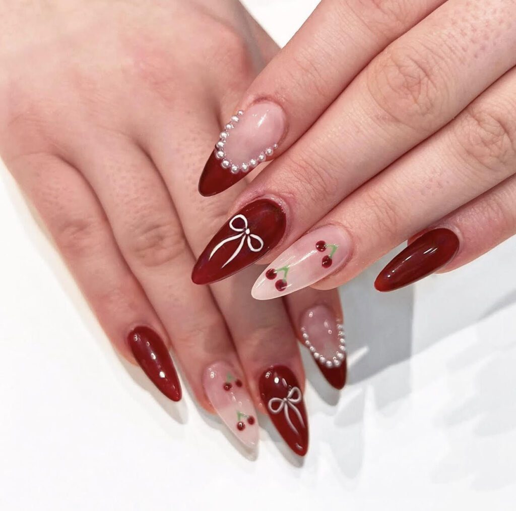 cherry nail designs ideas