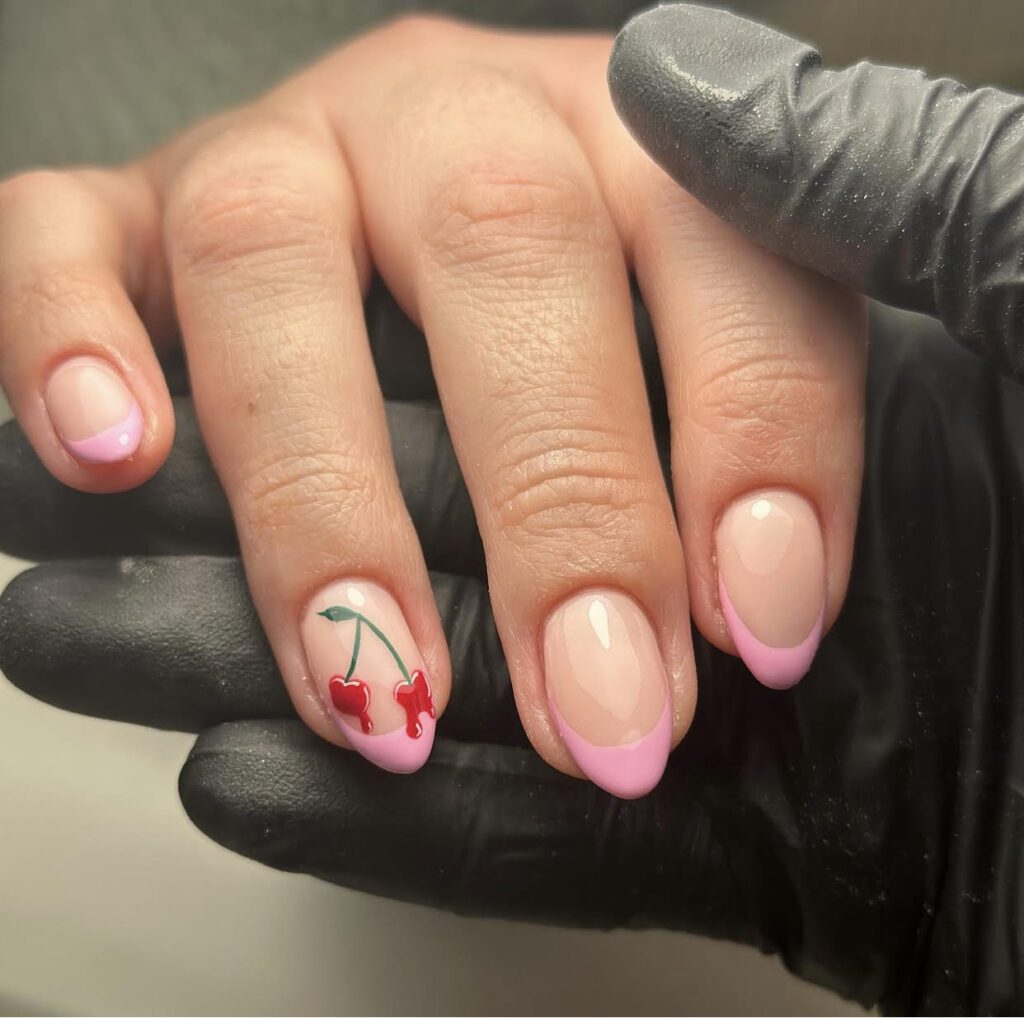 pink,  cherry red nail designs ideas