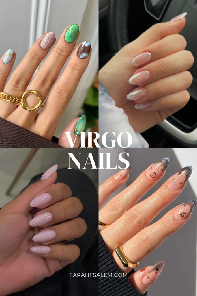 virgo nails,  zodiac nails designs