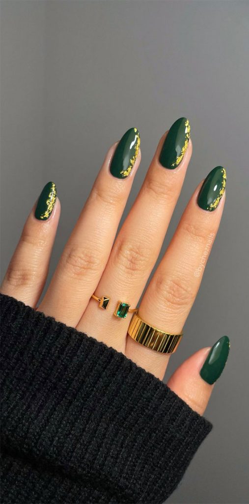 dark green nail designs