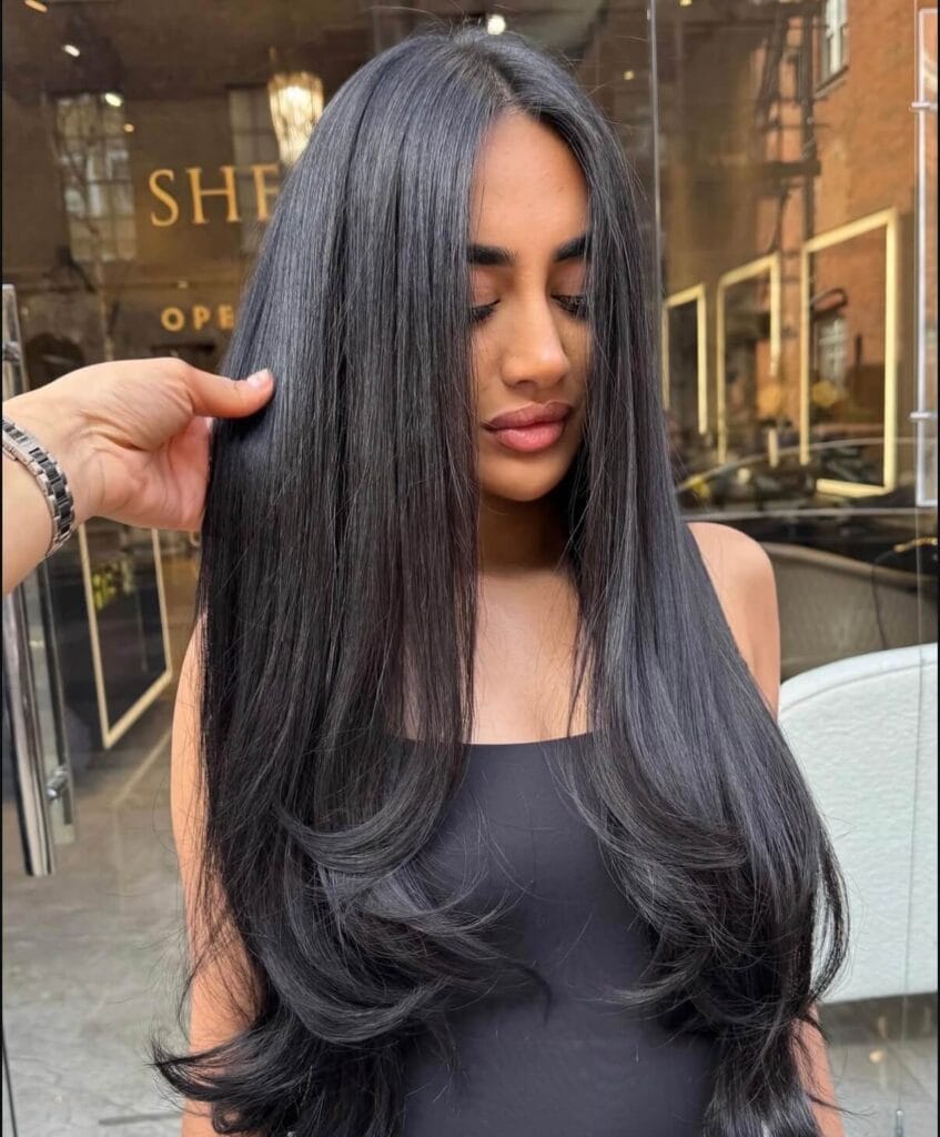 straight hair blowout