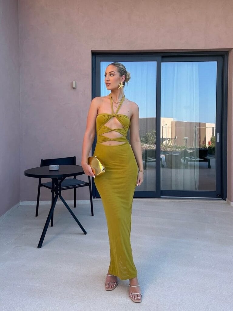 Cut-out dress vacation outfit